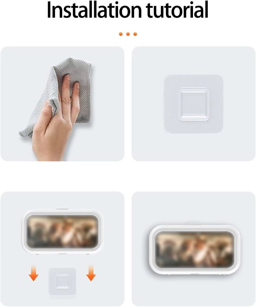 Waterproof Shower Phone Holder with 360° Rotation, Angle Adjustable, Wall Mounted Phone Holder for Bathroom Mirror Bathtub Kitchen, Up to 6.8 Inch